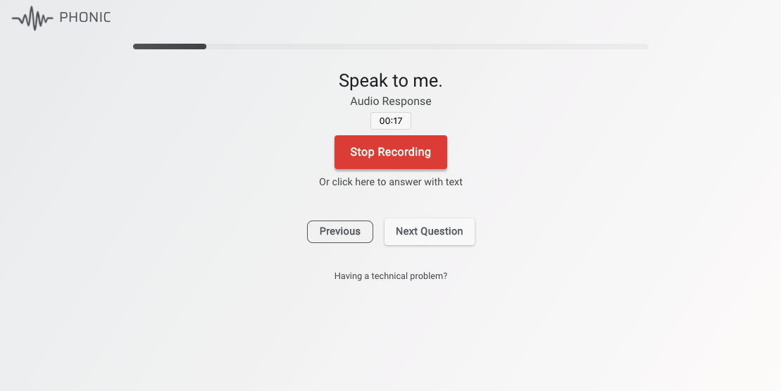 audio question screenshot