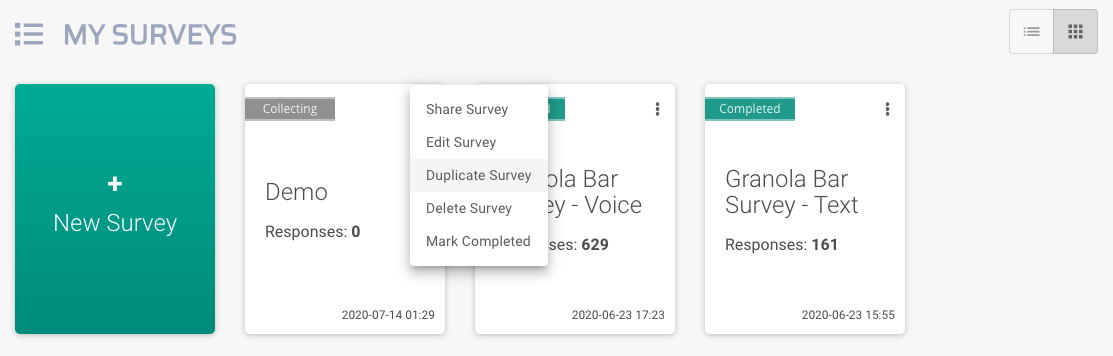 duplicate survey screenshot