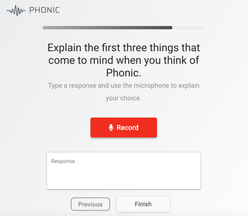 audio + text question screenshot